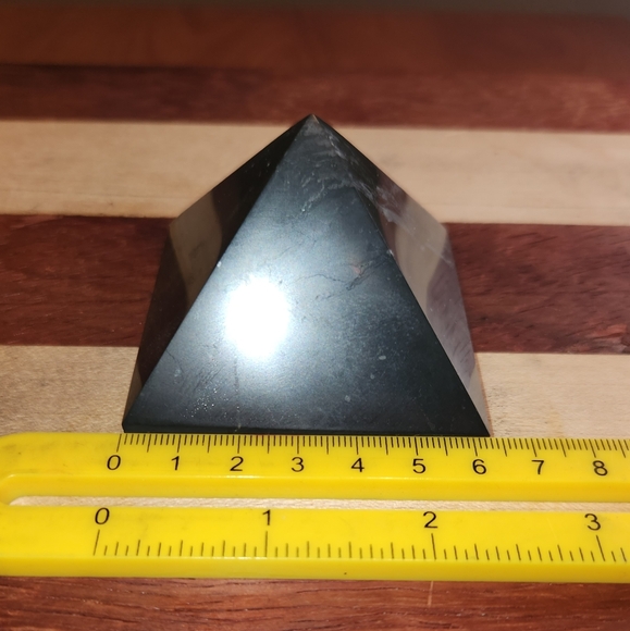 "Authentic 60mm Shungite Pyramid - EMF Protection, Healing Energy Home Decor - Picture 3 of 12